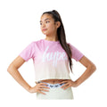 Sherbet Pink-Off White - Front - Hype Girls Fade Crop T-Shirt