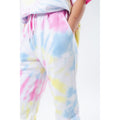 Multicoloured - Close up - Hype Womens-Ladies Pastel Rainbow Tie Dye Logo Jogging Bottoms