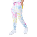 Multicoloured - Front - Hype Womens-Ladies Pastel Rainbow Tie Dye Logo Jogging Bottoms