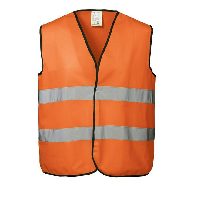 Fluorescent orange - Front - ID Unisex Hi Visibility Fluorescent Loose Fitting Worker Vest