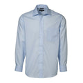 Light blue - Front - ID Mens Easy Iron Exclusive Poplin Regular Fitting Long Sleeve Shirt