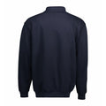 Navy - Back - ID Mens Classic Loose Fitting Polo Neck Sweatshirt-Jumper