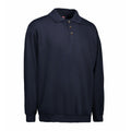 Navy - Lifestyle - ID Mens Classic Loose Fitting Polo Neck Sweatshirt-Jumper