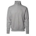 Grey melange - Front - ID Mens High Collar Regular Fitting Half Zip Sweatshirt