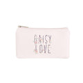 Pink - Front - Jewelcity Womens-Ladies Daisy Love Small Flat Makeup Bag