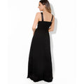 White-Black - Side - Krisp Womens-Ladies Contrast Diamante Evening Maxi Dress