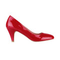 Red - Back - Krisp Womens-Ladies Patent Kitten Heel Court Shoes