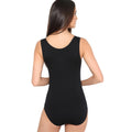 Black - Back - Krisp Womens-Ladies Basic Sleeveless Lycra Bodysuit