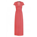 Coral - Front - Little Mistress Womens-Ladies Embellished Cap Sleeve Maxi Dress