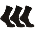 Black - Front - Mens Stretch Top Cotton Rich Diabetic Socks (Pack Of 3)