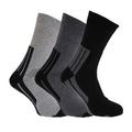 Black - Graphite Grey - Light Grey - Front - Thermal Insulated Warm Active Boot Socks (3 Pairs)
