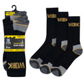 Black - Front - Storm Ridge Mens Hardworking Work Socks (3 Pairs)