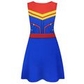 Multicoloured - Back - Captain Marvel Womens-Ladies Costume Dress