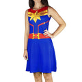 Multicoloured - Side - Captain Marvel Womens-Ladies Costume Dress
