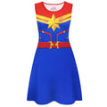 Multicoloured - Front - Captain Marvel Womens-Ladies Costume Dress