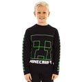 Black - Side - Minecraft Boys Creeper Face Sweatshirt