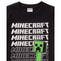 Black - Side - Minecraft Childrens-Kids Repeat Logo T-Shirt