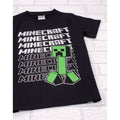 Black - Pack Shot - Minecraft Childrens-Kids Repeat Logo T-Shirt