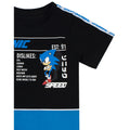 Black-Blue-White - Side - Sonic The Hedgehog Boys Gaming Statistics T-Shirt