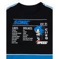 Black-Blue-White - Lifestyle - Sonic The Hedgehog Boys Gaming Statistics T-Shirt