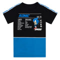 Black-Blue-White - Front - Sonic The Hedgehog Boys Gaming Statistics T-Shirt