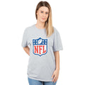 Grey-Blue-Red - Front - NFL Womens-Ladies Shield T-Shirt