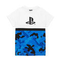 Blue-White-Black - Front - Playstation Boys Camo Logo T-Shirt