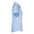 Light Blue Chambray - Back - Russell Collection Womens-Ladies Short Sleeve Tailored Shirt