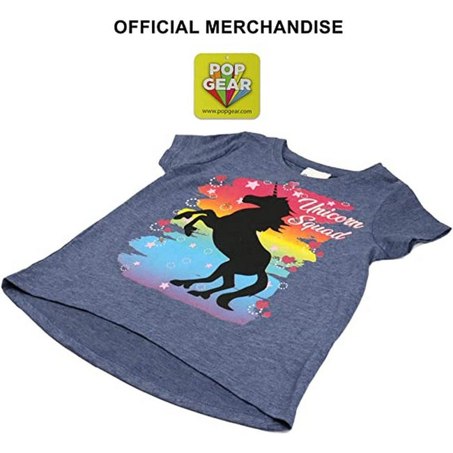Denim Marl - Lifestyle - Childrens Girls Unicorn Squad T-Shirt