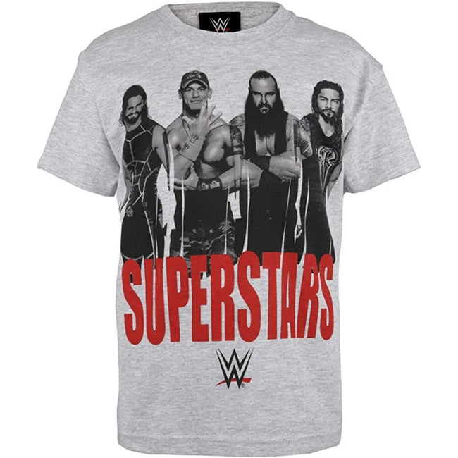 Grey - Back - WWE Superstars Childrens Boys Wrestling T-Shirt