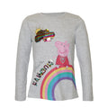 Grey Heather - Front - Peppa Pig Girls Follow The Rainbow T-Shirt