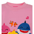 Pink - Back - Baby Shark Childrens-Girls Official Baby Shark And Family Glitter Long Sleeve Top