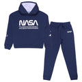 Blue-White - Front - NASA Childrens-Kids Space Administration Hoodie And Joggers Set
