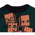 Forest Green-Orange - Back - Minecraft Girls Creeper Pumpkin Knitted Jumper