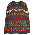Grey-Red-Yellow - Front - Harry Potter Boys Icons Fair Isle Knitted Christmas Jumper