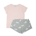 Pale Pink-Grey - Back - The Aristocats Womens-Ladies Doux Reves Marie Short Pyjama Set