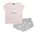 Pale Pink-Grey - Front - The Aristocats Womens-Ladies Doux Reves Marie Short Pyjama Set