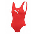 Red - Back - Puma Womens-Ladies One Piece Swimsuit