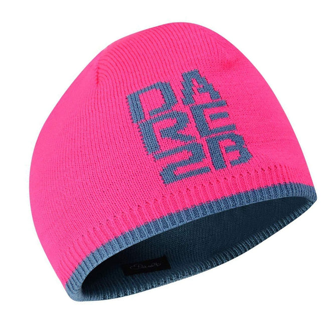 Cyber Pink - Front - Dare 2B Kids-Childrens Thick Cuff Reversible Beanie Hat