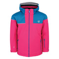 Cyber Pink-Atlantic Blue - Front - Dare 2B Childrens-Kids Entail Ski Jacket