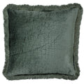 Teal - Front - Riva Home Crocodile Velvet Cushion Cover