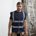 True Navy - Back - RTY Enhanced Vis Unisex Hi - Enhanced Visibility Safetywear Vest Top