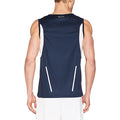 Navy-White - Side - Spiro Mens Sports Athletic Vest Top