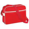 Bright Red- Off White - Front - BagBase Original Airline Messenger Bag (12 Litres)