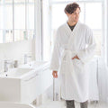 White - Back - Comfy Unisex Co Bath Robe - Loungewear