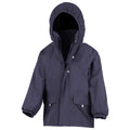 Navy - Front - Result Childrens Unisex Rugged Stuff Long Lined Hooded Coat