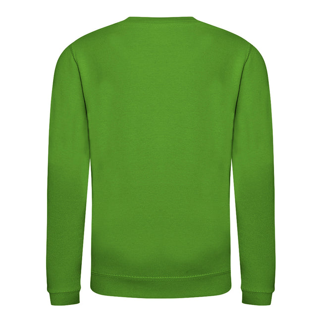 Lime Green - Back - AWDis Just Hoods Childrens-Kids Plain Crew Neck Sweatshirt
