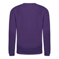 Purple - Back - AWDis Just Hoods Childrens-Kids Plain Crew Neck Sweatshirt