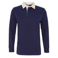 Navy - Front - Asquith & Fox Mens Classic Fit Long Sleeve Vintage Rugby Shirt
