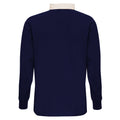 Navy - Back - Asquith & Fox Mens Classic Fit Long Sleeve Vintage Rugby Shirt
